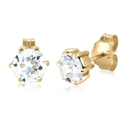 Elli "Ohrstecker Basic | Kristall (Weiß)< Roségold|Ohrringe