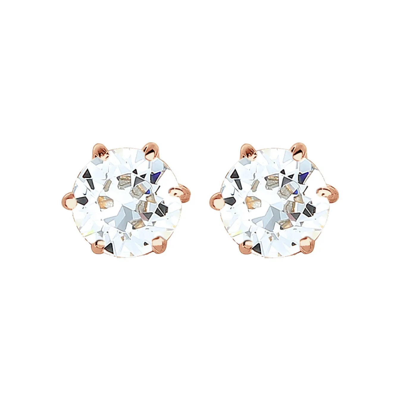 Elli "Ohrstecker Basic | Kristall (Weiß)< Roségold|Ohrringe