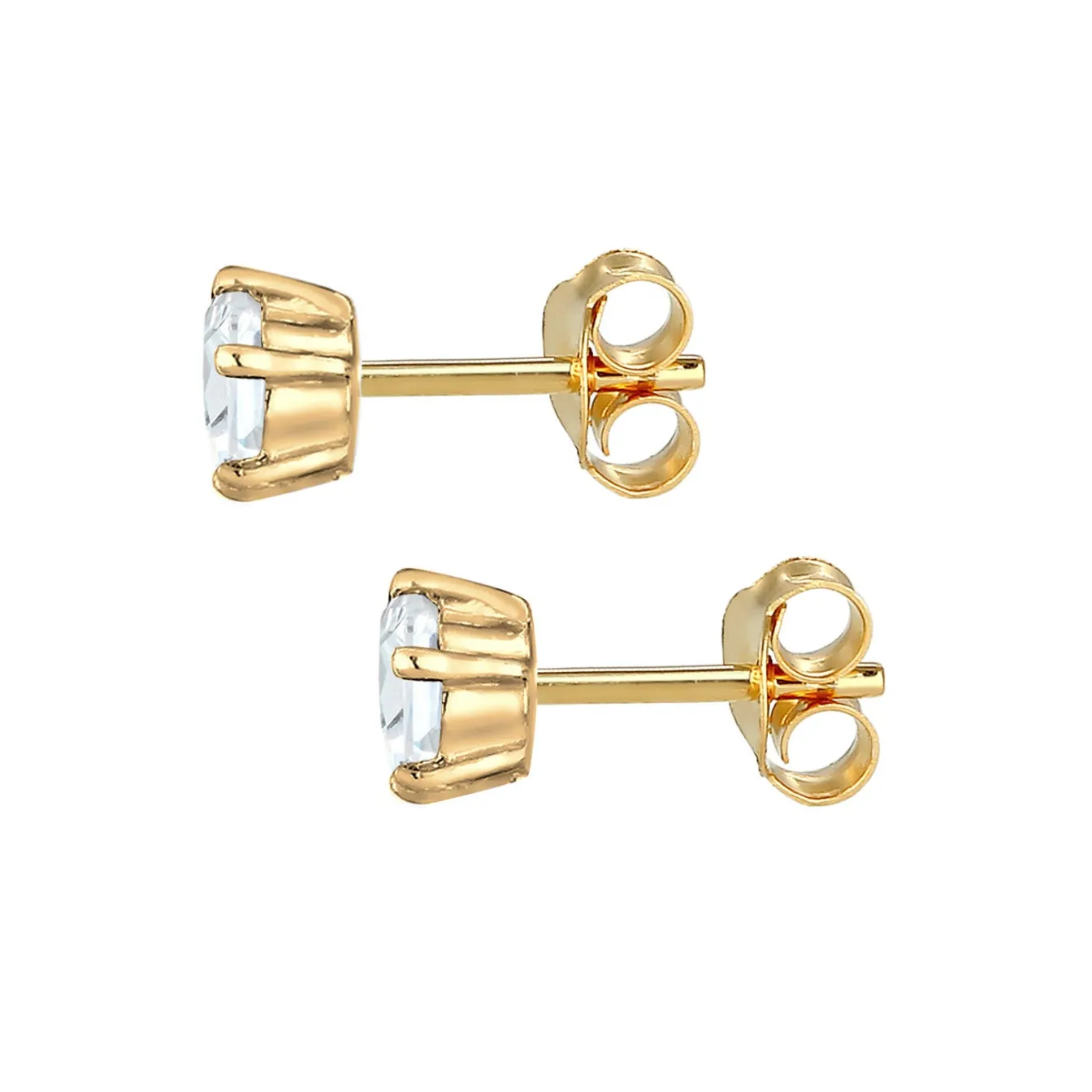 Elli "Ohrstecker Basic | Kristall (Weiß)< Roségold|Ohrringe