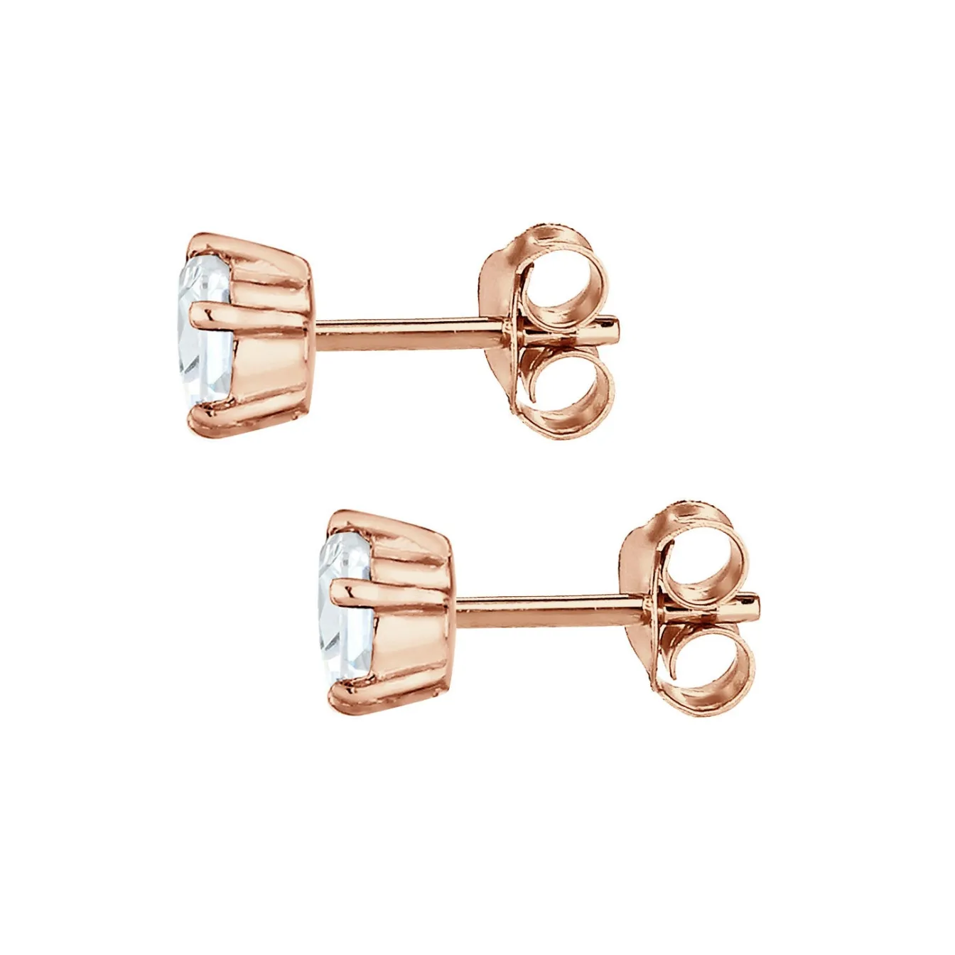 Elli "Ohrstecker Basic | Kristall (Weiß)< Roségold|Ohrringe