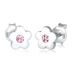 Elli "Ohrstecker Blume | Kristall (Rosa)<Kinder Symbol-schmuck|Kinderschmuck