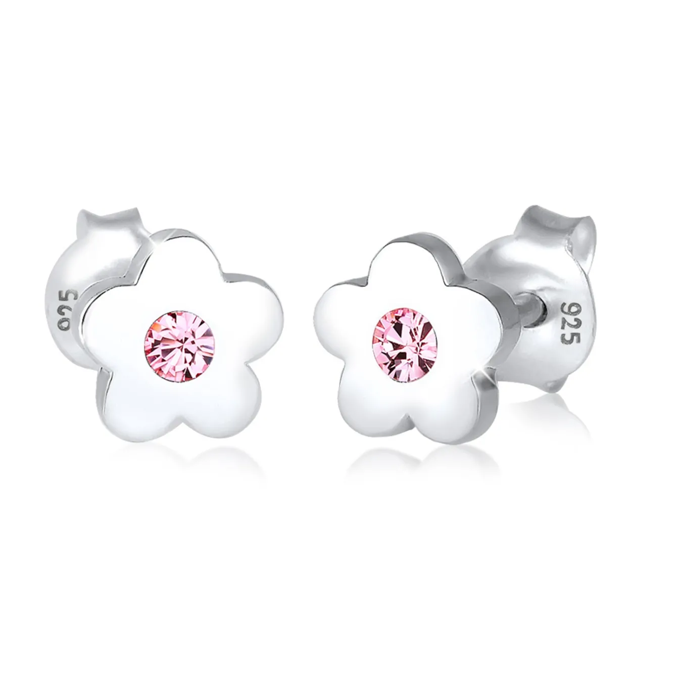 Elli "Ohrstecker Blume | Kristall (Rosa)<Kinder Symbol-schmuck|Kinderschmuck