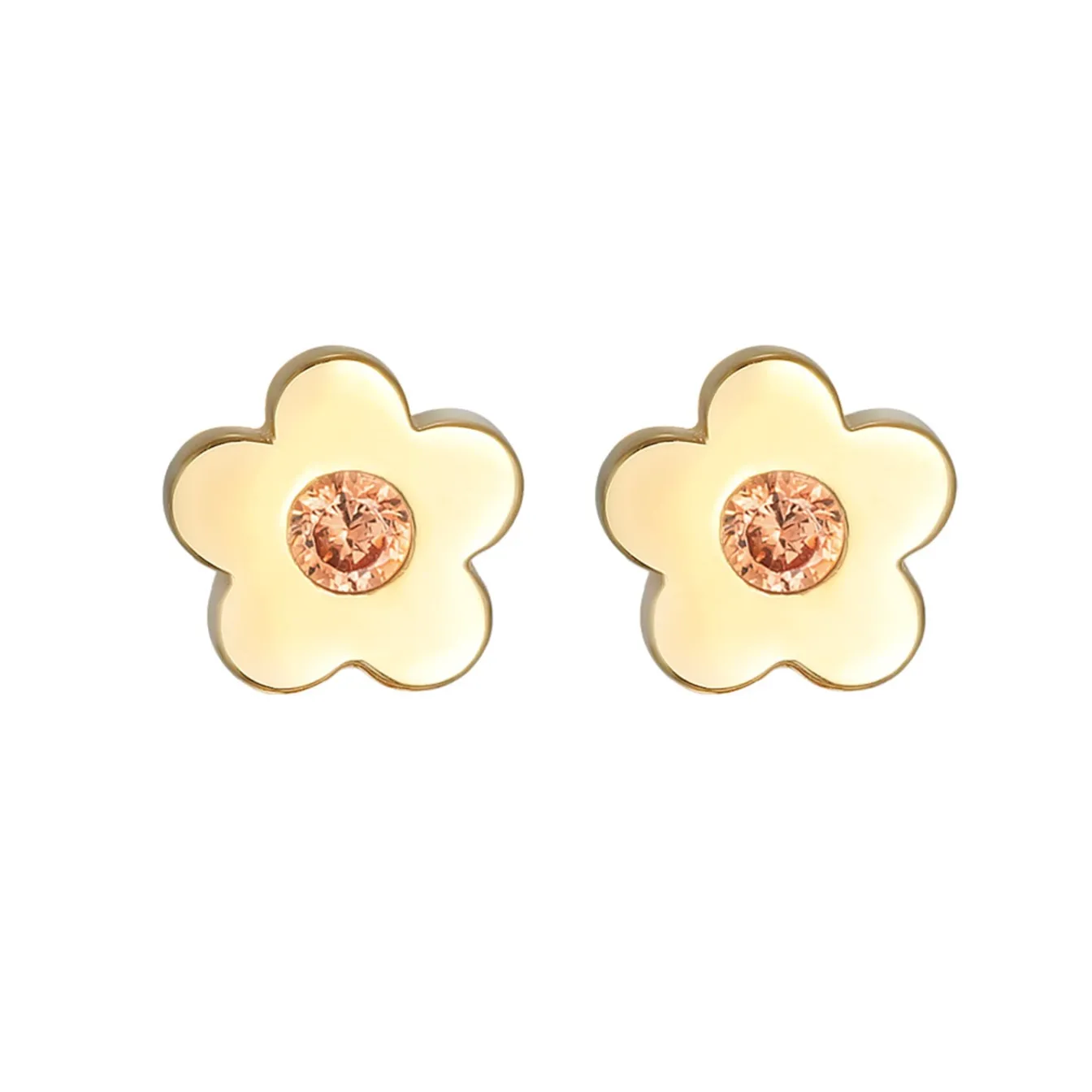 Elli "Ohrstecker Blume | Kristall (Rosa)<Kinder Symbol-schmuck|Kinderschmuck