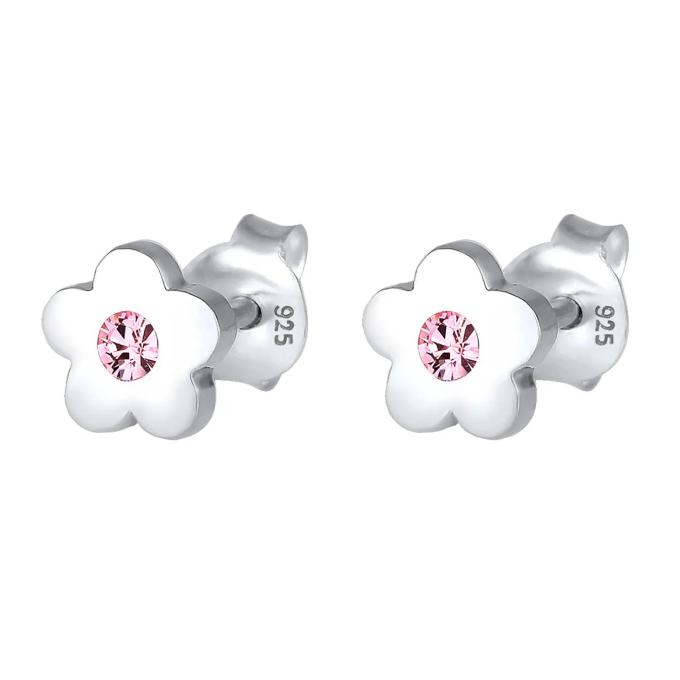 Elli "Ohrstecker Blume | Kristall (Rosa)<Kinder Symbol-schmuck|Kinderschmuck