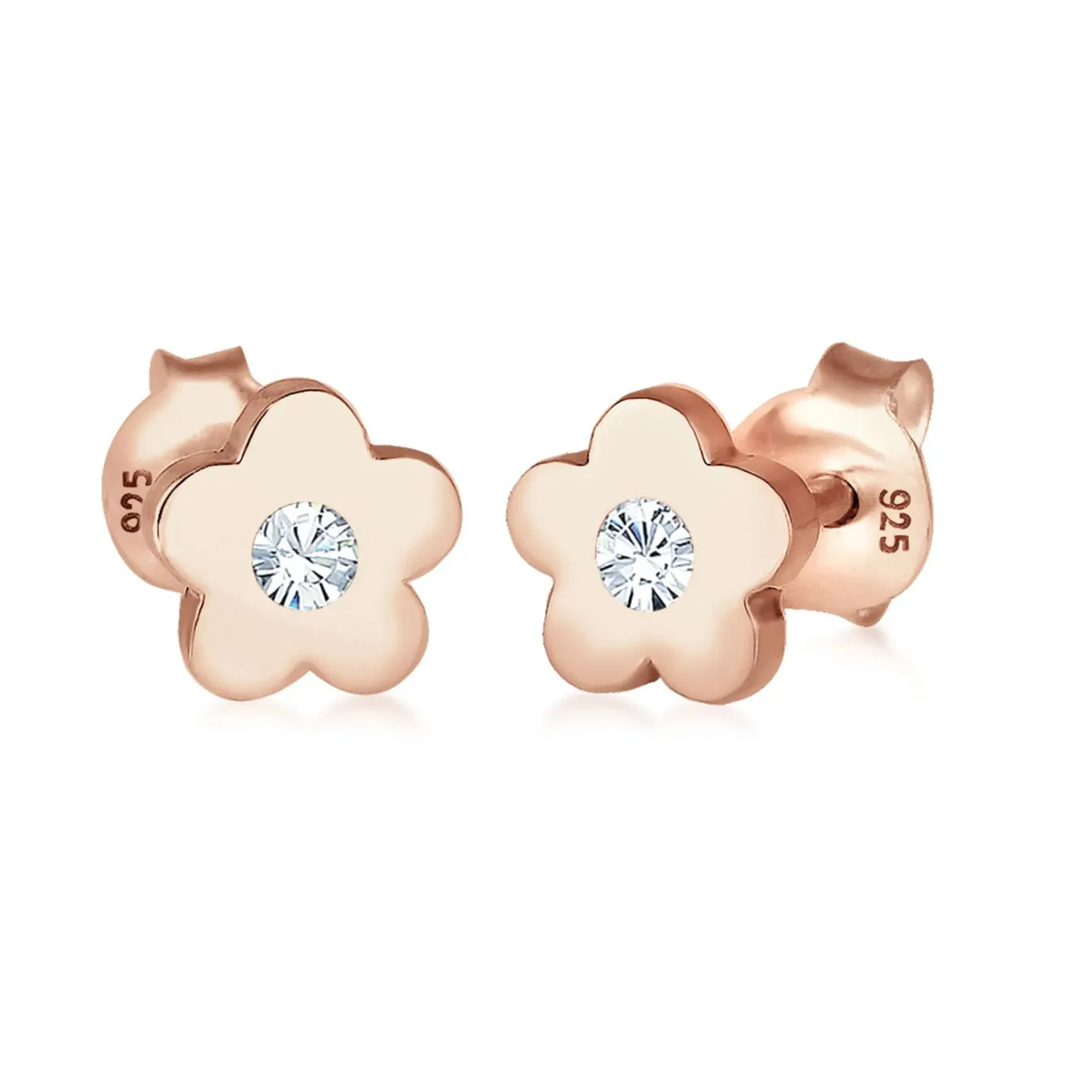 Elli "Ohrstecker Blume | Kristall (Rosa)<Kinder Symbol-schmuck|Kinderschmuck