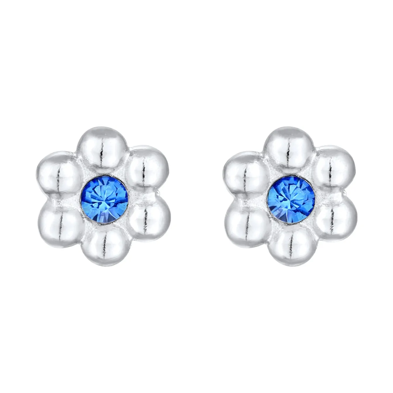 Elli "Ohrstecker Blume | Kristall (Blau)<Kinder Symbol-schmuck|Kinderschmuck