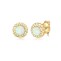 Elli "Ohrstecker Blume | Opal ( Weiß )< Symbol-schmuck|Ohrringe
