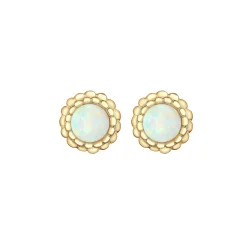 Elli "Ohrstecker Blume | Opal ( Weiß )< Symbol-schmuck|Ohrringe