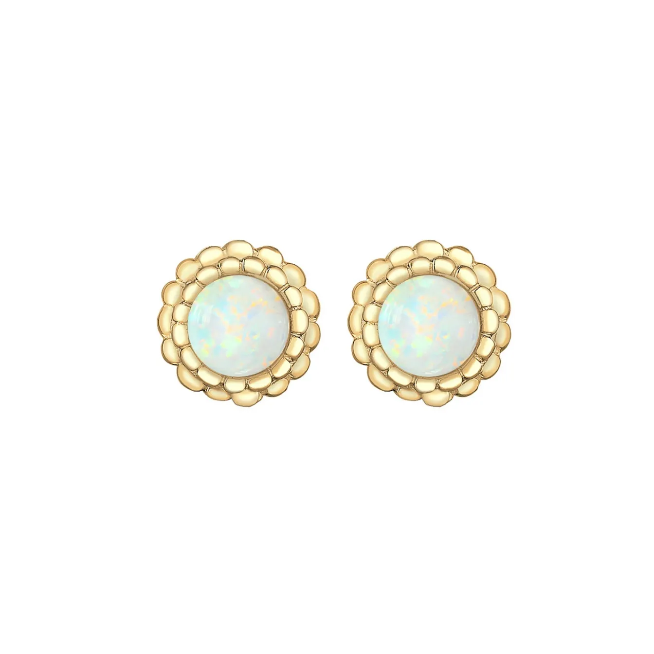 Elli "Ohrstecker Blume | Opal ( Weiß )< Symbol-schmuck|Ohrringe