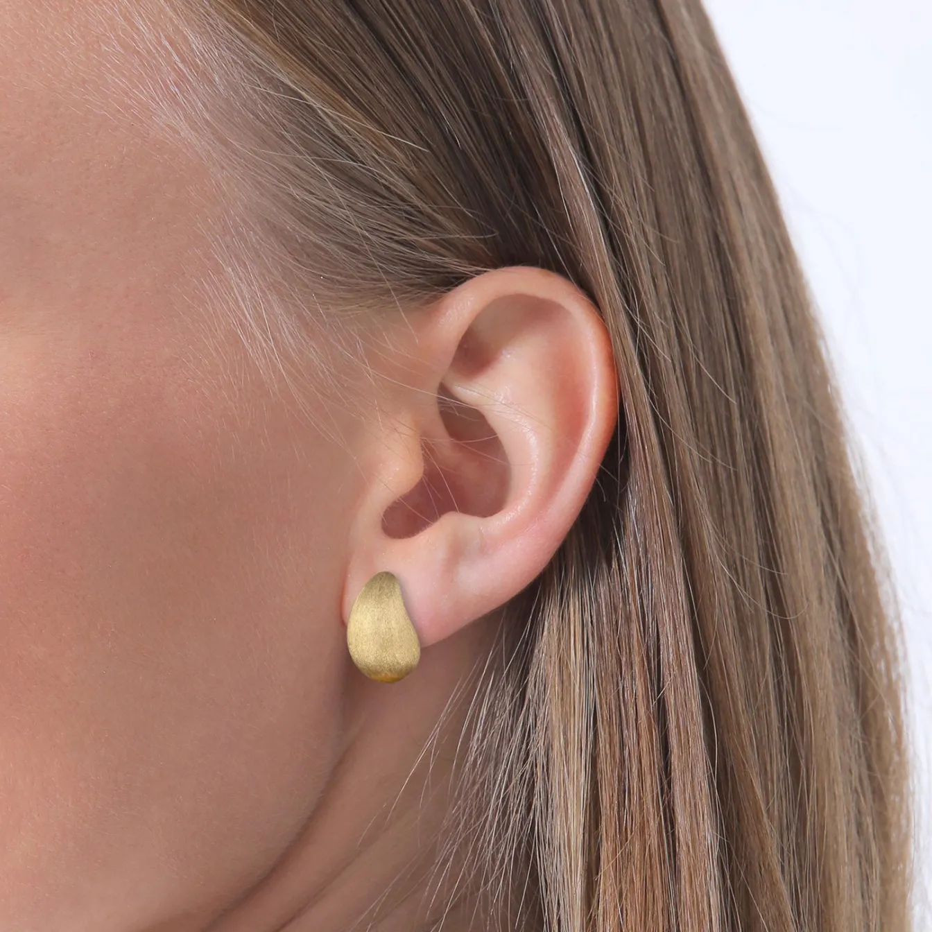 Elli "Ohrstecker Chunky Drop Brushed< Vergoldet|Ohrringe