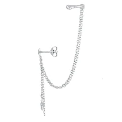 Elli "Ohrstecker Ear Chain Stern | Zirkonia (Weiß)< Ohrringe|Silber