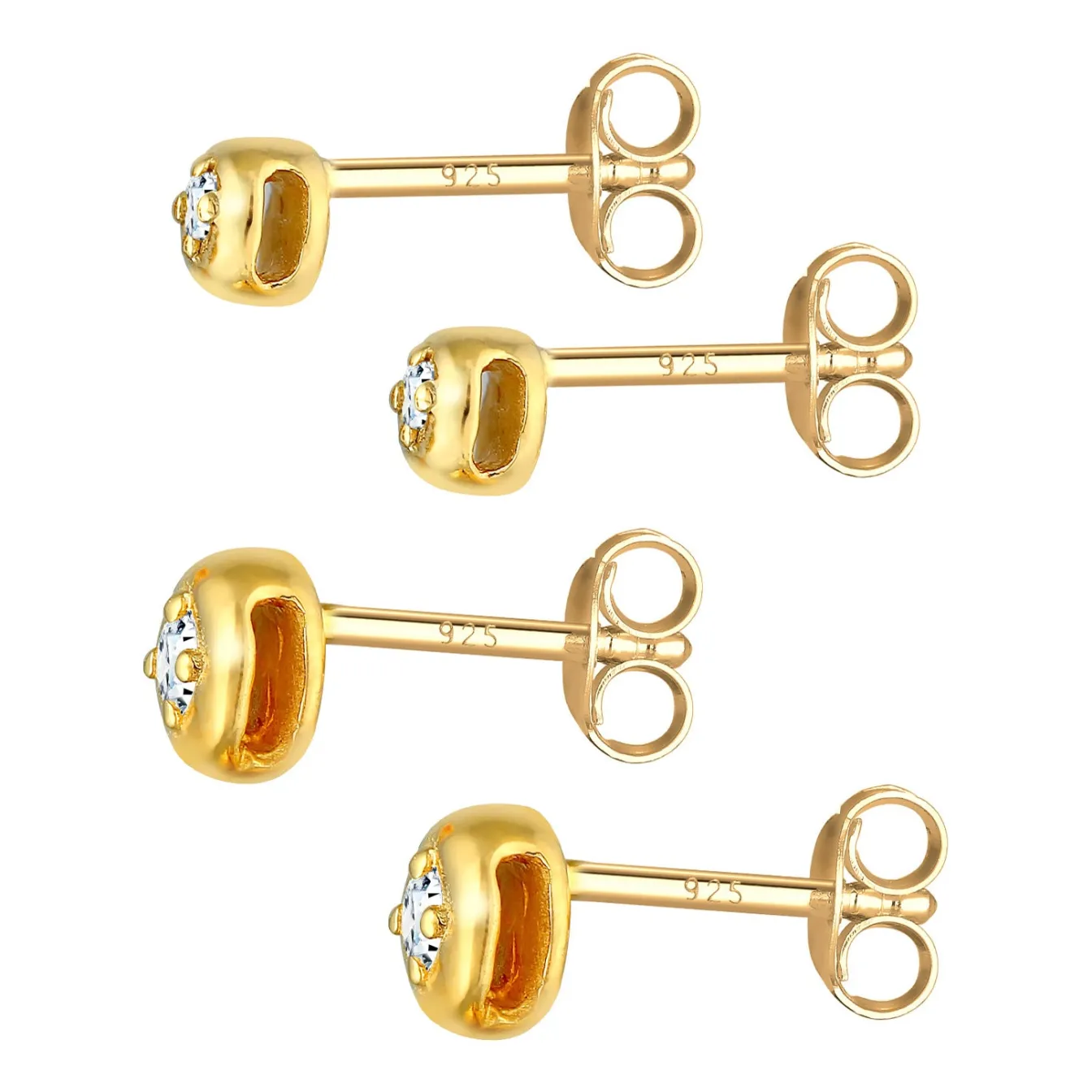 Elli "Ohrstecker 2er Set | Diamant (Weiß, 0.09 ct)< Ohrringe|Vergoldet