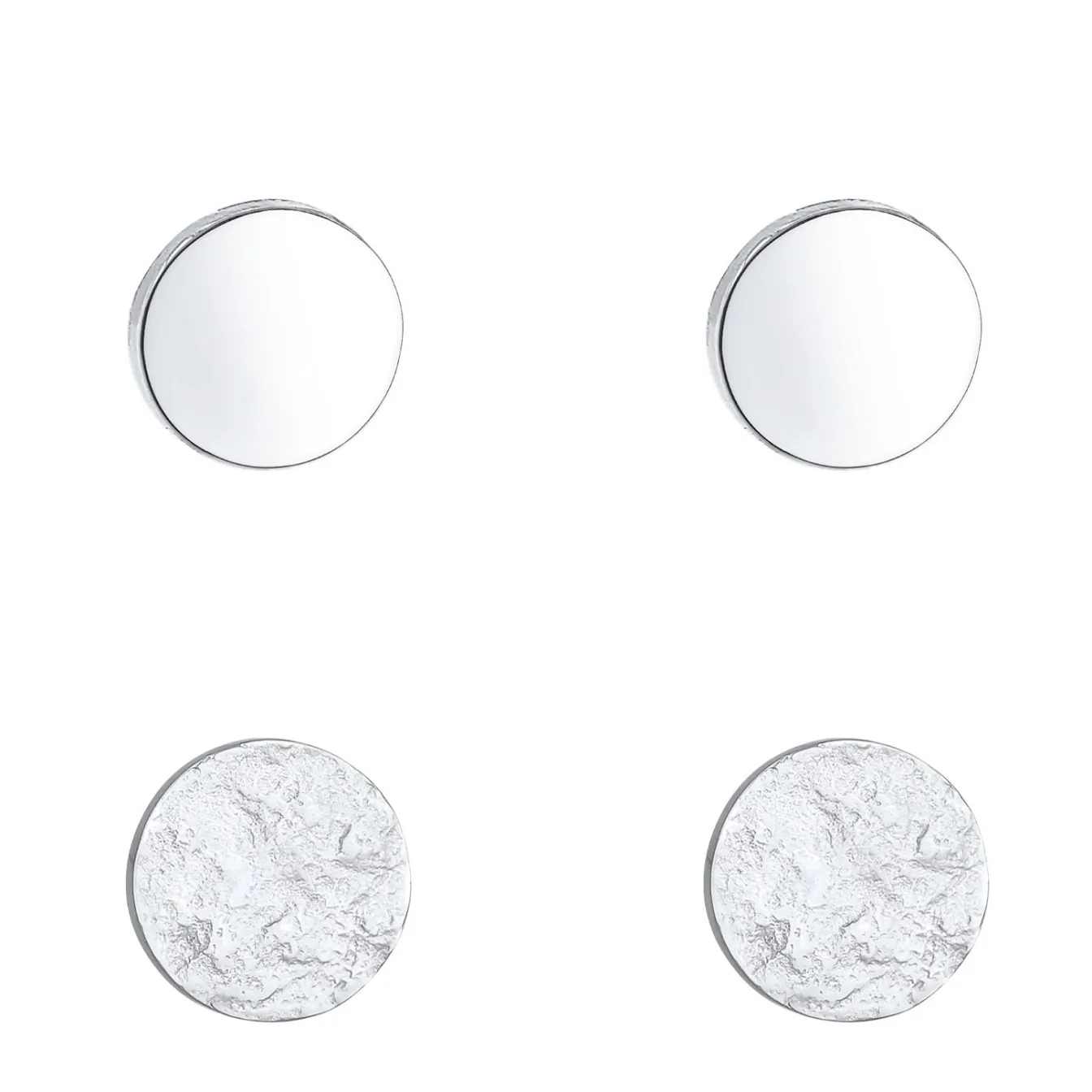 Elli "Ohrstecker 2er Set Matt & Glänzend< Ohrringe|Silber