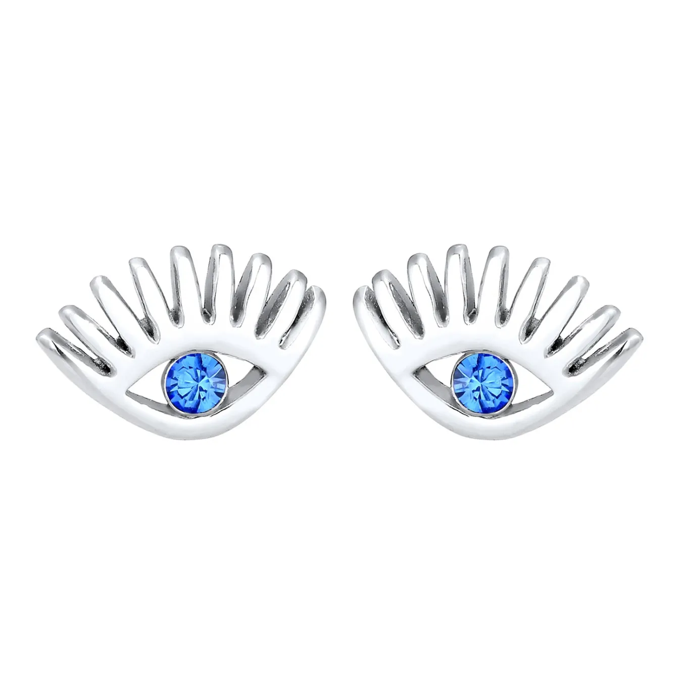 Elli "Ohrstecker Evil Eye | Kristall ( Blau )< Roségold|Symbol-schmuck