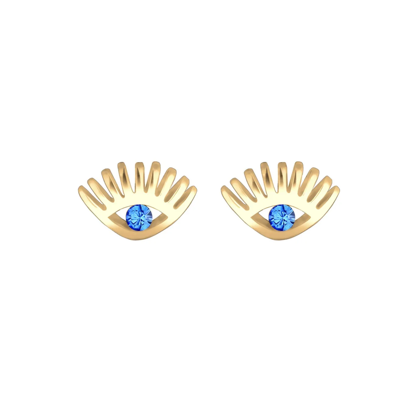 Elli "Ohrstecker Evil Eye | Kristall ( Blau )< Roségold|Symbol-schmuck