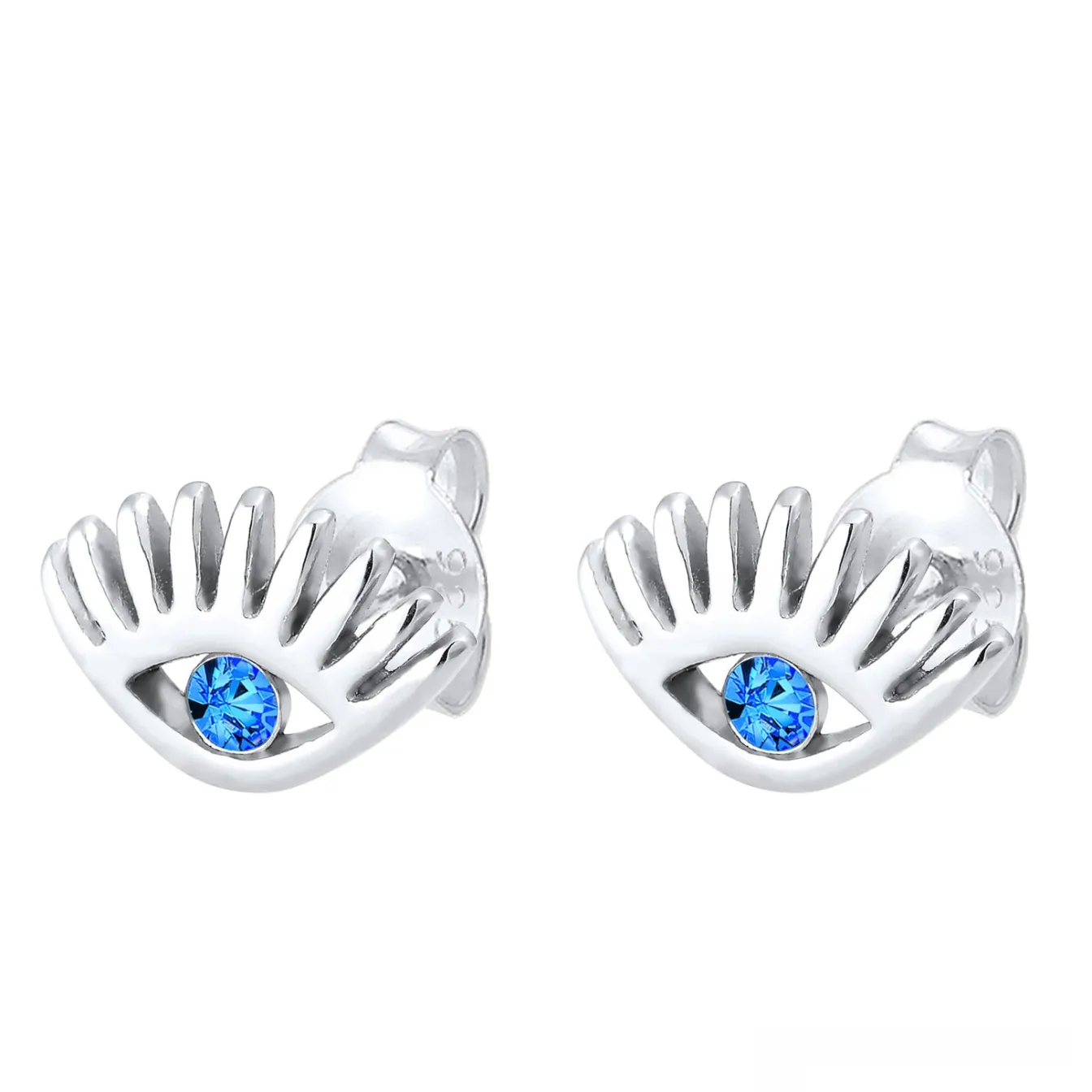 Elli "Ohrstecker Evil Eye | Kristall ( Blau )< Roségold|Symbol-schmuck