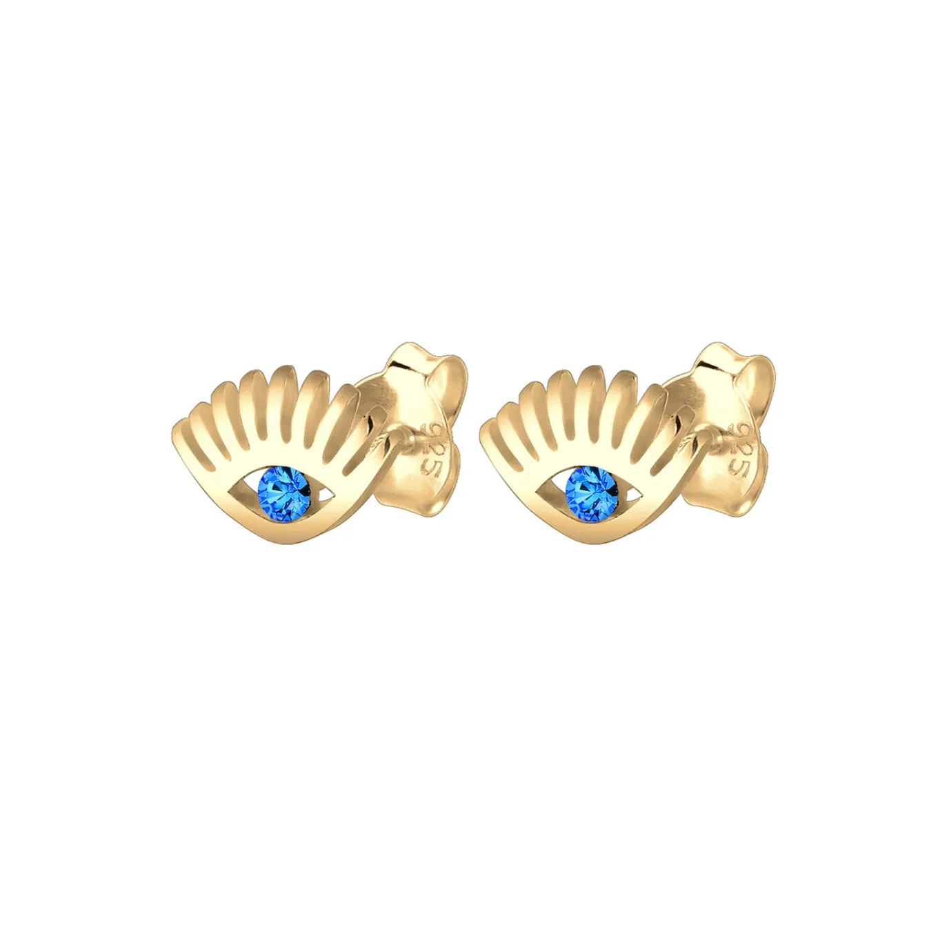 Elli "Ohrstecker Evil Eye | Kristall ( Blau )< Roségold|Symbol-schmuck