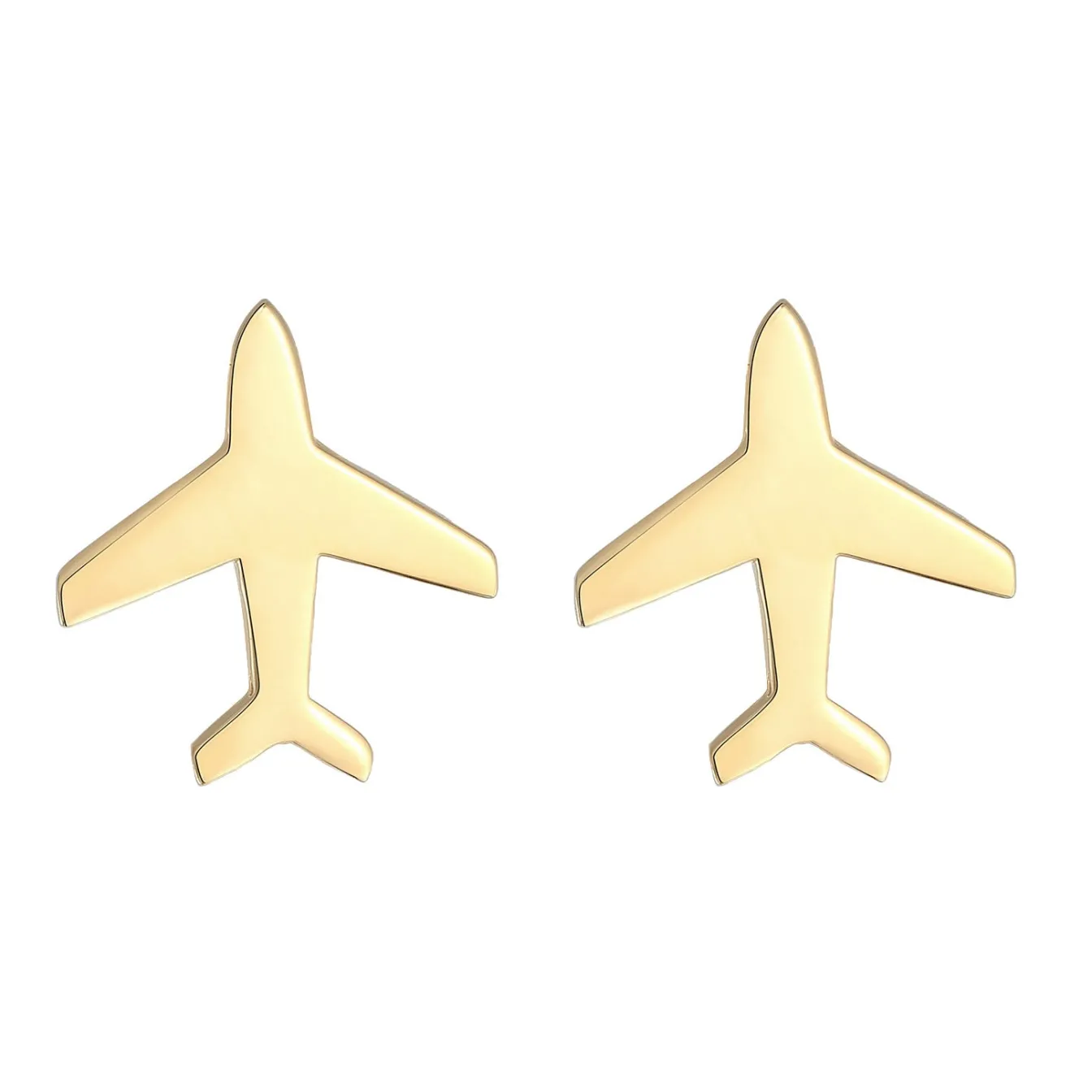 Elli "Ohrstecker Flugzeug< Vergoldet|Symbol-schmuck