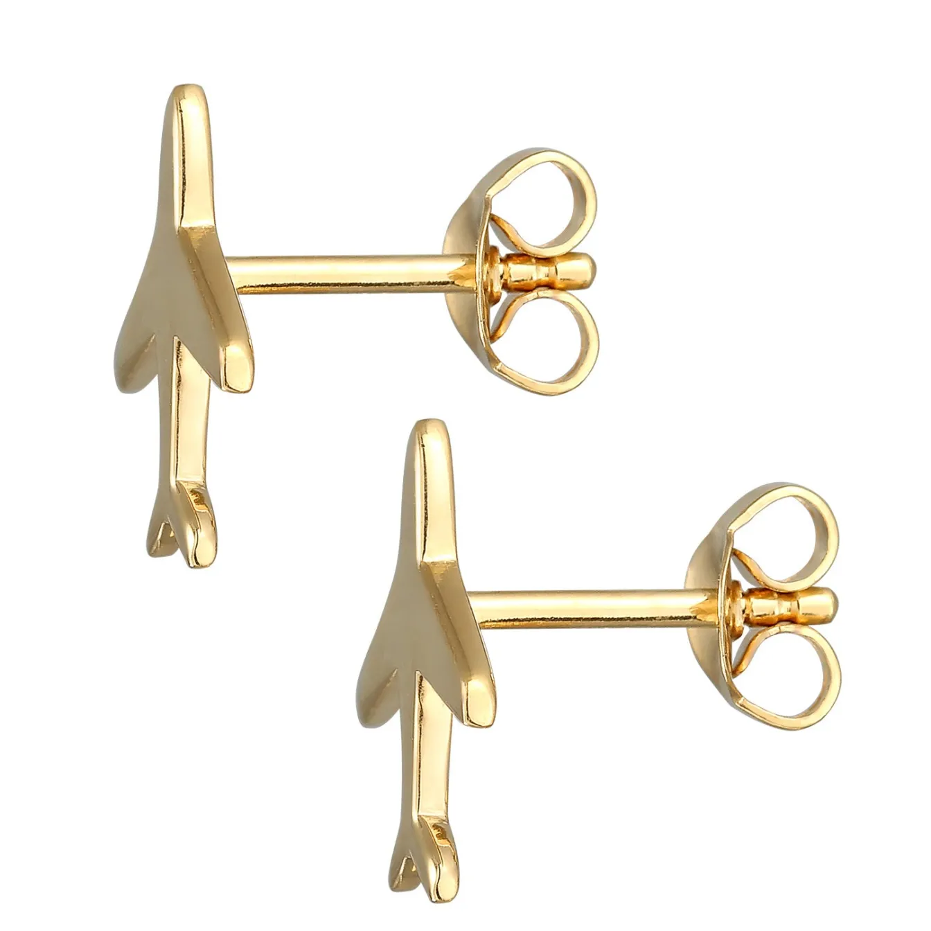 Elli "Ohrstecker Flugzeug< Vergoldet|Symbol-schmuck