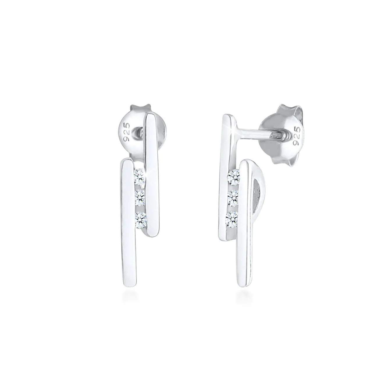 Elli "Ohrstecker Geo | Diamant ( Weiß, 0,09 ct )< Ohrringe|Vergoldet