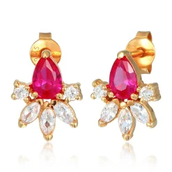 Elli "Ohrstecker Glamourös | Zirkonia, Synth. Rubin (Rosa)< Symbol-schmuck|Ohrringe