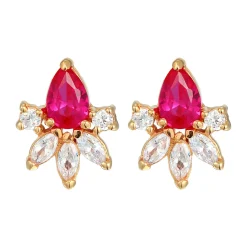 Elli "Ohrstecker Glamourös | Zirkonia, Synth. Rubin (Rosa)< Symbol-schmuck|Ohrringe
