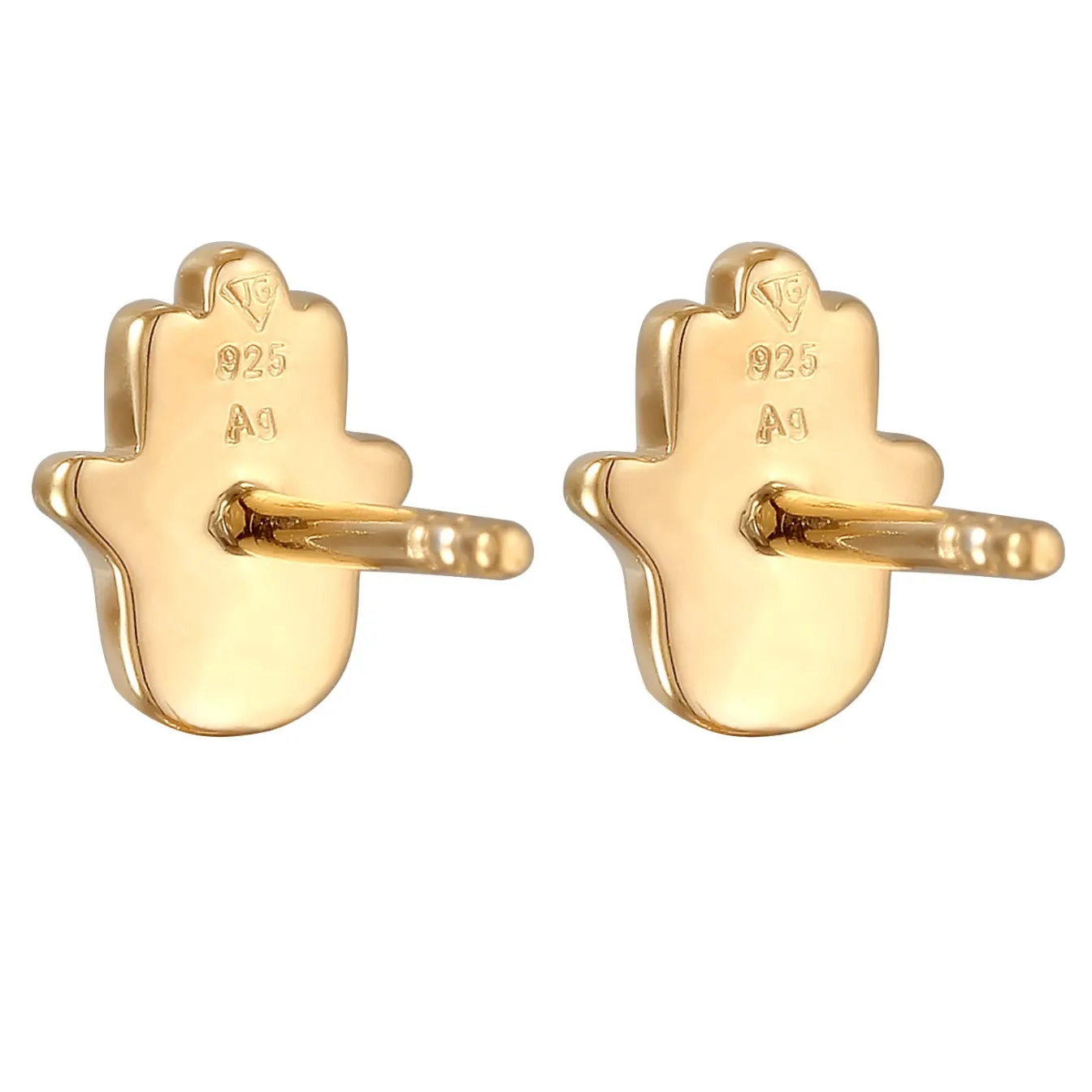 Elli "Ohrstecker Hamsa Hand< Vergoldet|Symbol-schmuck