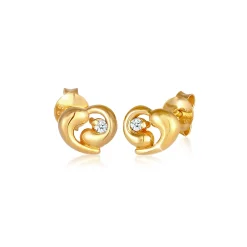 Elli "Ohrstecker Herz | Diamant ( Weiß, 0,03 ct )< Symbol-schmuck|Herz-schmuck