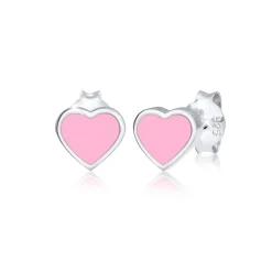 Elli "Ohrstecker Herz | Emaille (Rosa)<Kinder Symbol-schmuck|Herz-schmuck