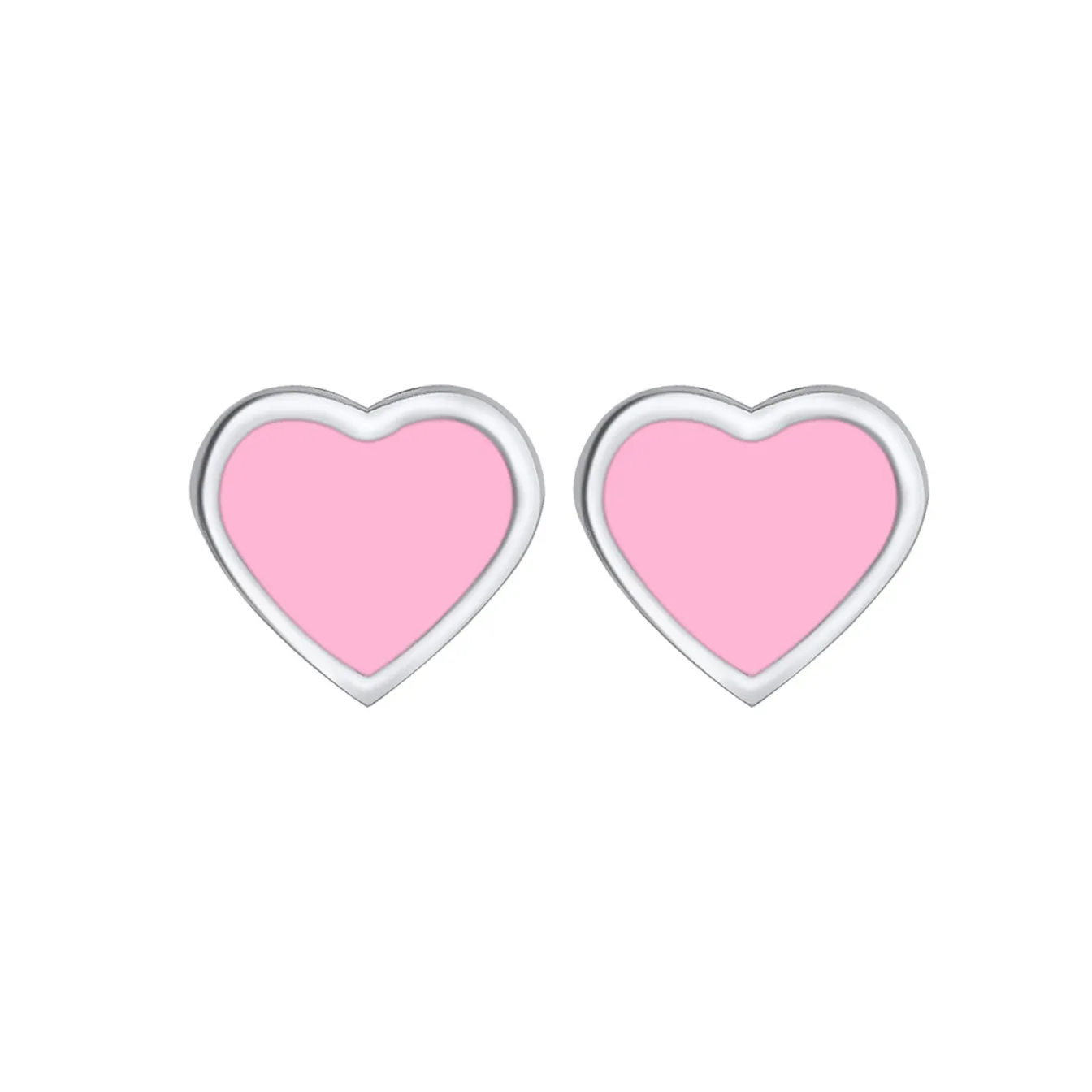 Elli "Ohrstecker Herz | Emaille (Rosa)<Kinder Symbol-schmuck|Herz-schmuck