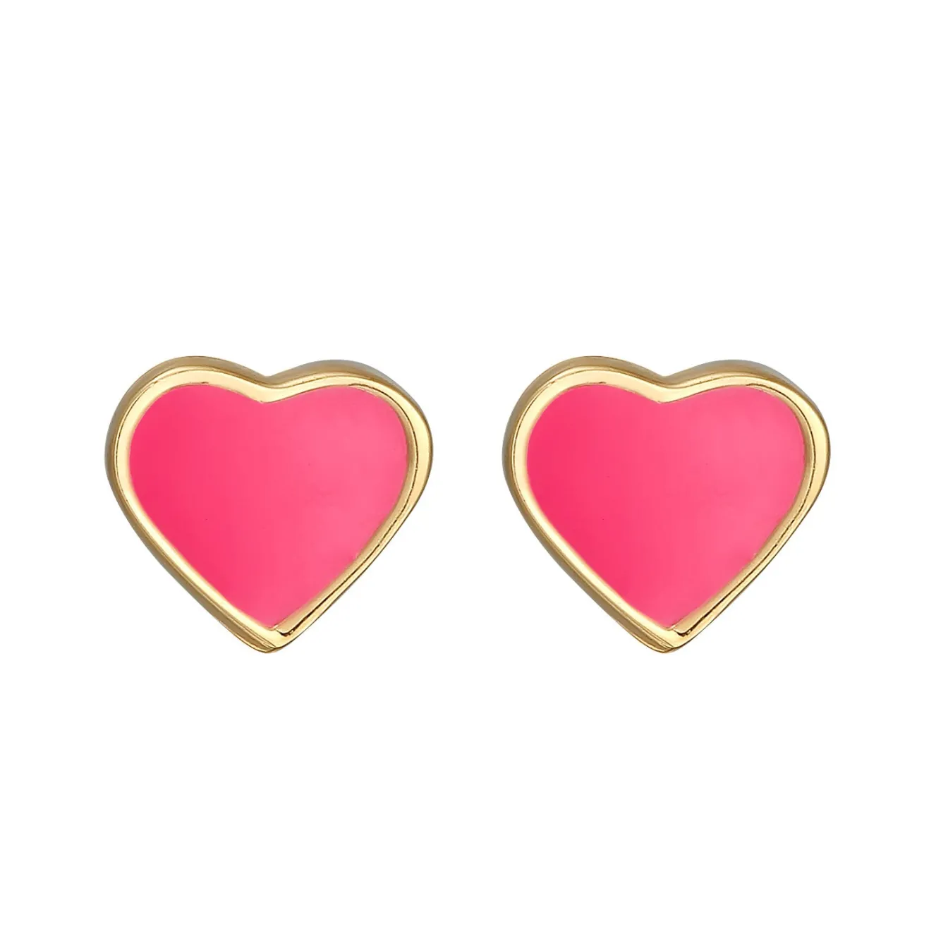 Elli "Ohrstecker Herz | Emaille (Rosa)<Kinder Symbol-schmuck|Herz-schmuck