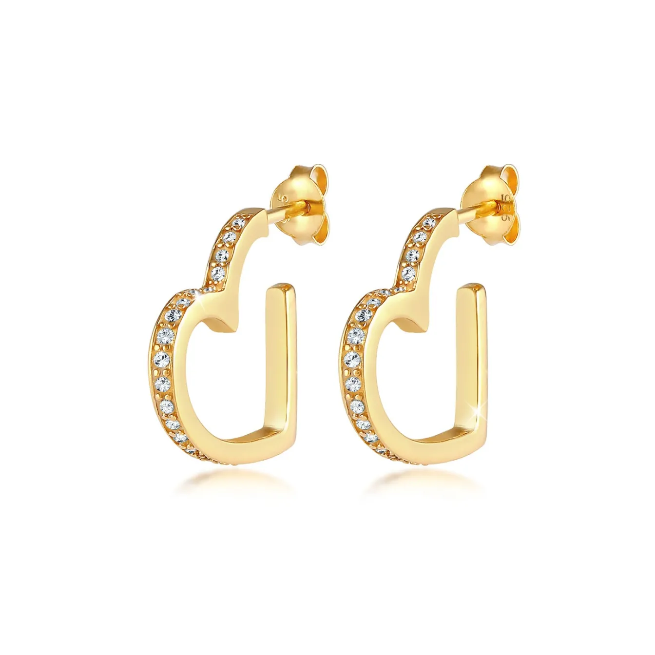 Elli "Ohrstecker Herz | Kristall ( Weiß )< Symbol-schmuck|Herz-schmuck