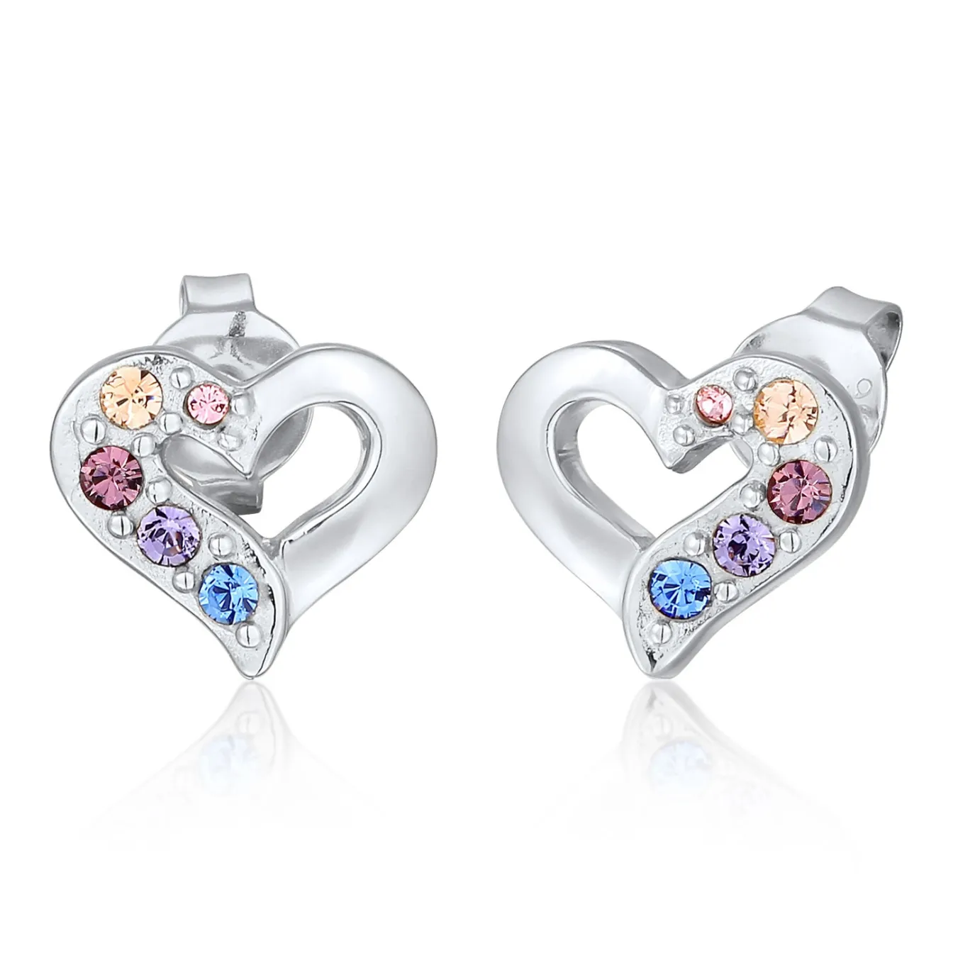 Elli "Ohrstecker Herz | Kristalle (Bunt)< Symbol-schmuck|Herz-schmuck