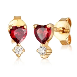 Elli "Ohrstecker Herz | Zirkonia (Rot)< Symbol-schmuck|Herz-schmuck