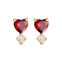 Elli "Ohrstecker Herz | Zirkonia (Rot)< Symbol-schmuck|Herz-schmuck