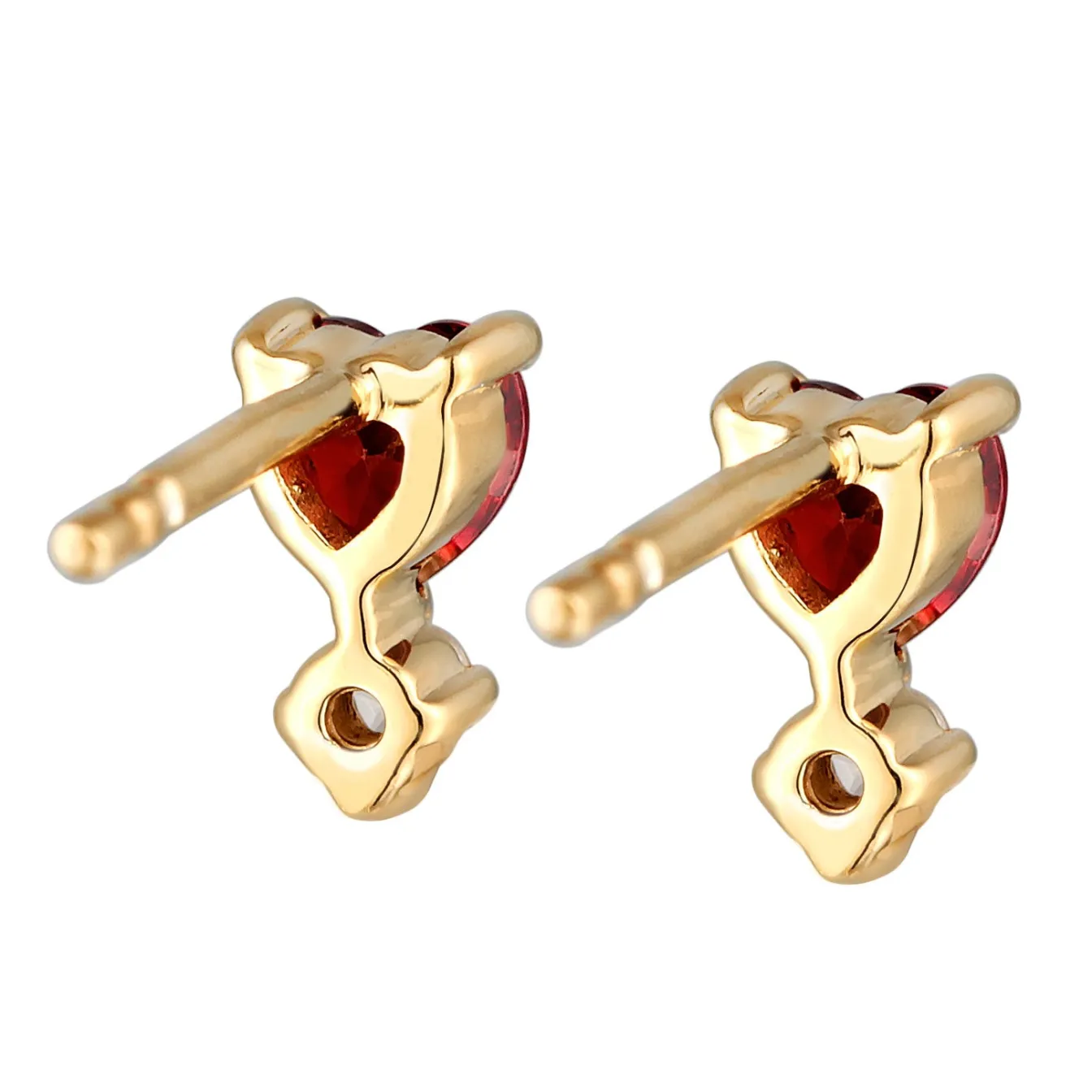 Elli "Ohrstecker Herz | Zirkonia (Rot)< Symbol-schmuck|Herz-schmuck