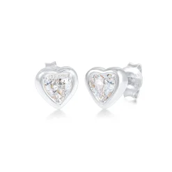 Elli "Ohrstecker Herz | Zirkonia ( Weiß )< Symbol-schmuck|Herz-schmuck