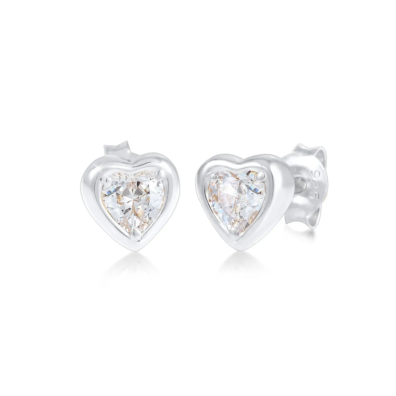 Elli "Ohrstecker Herz | Zirkonia ( Weiß )< Symbol-schmuck|Herz-schmuck