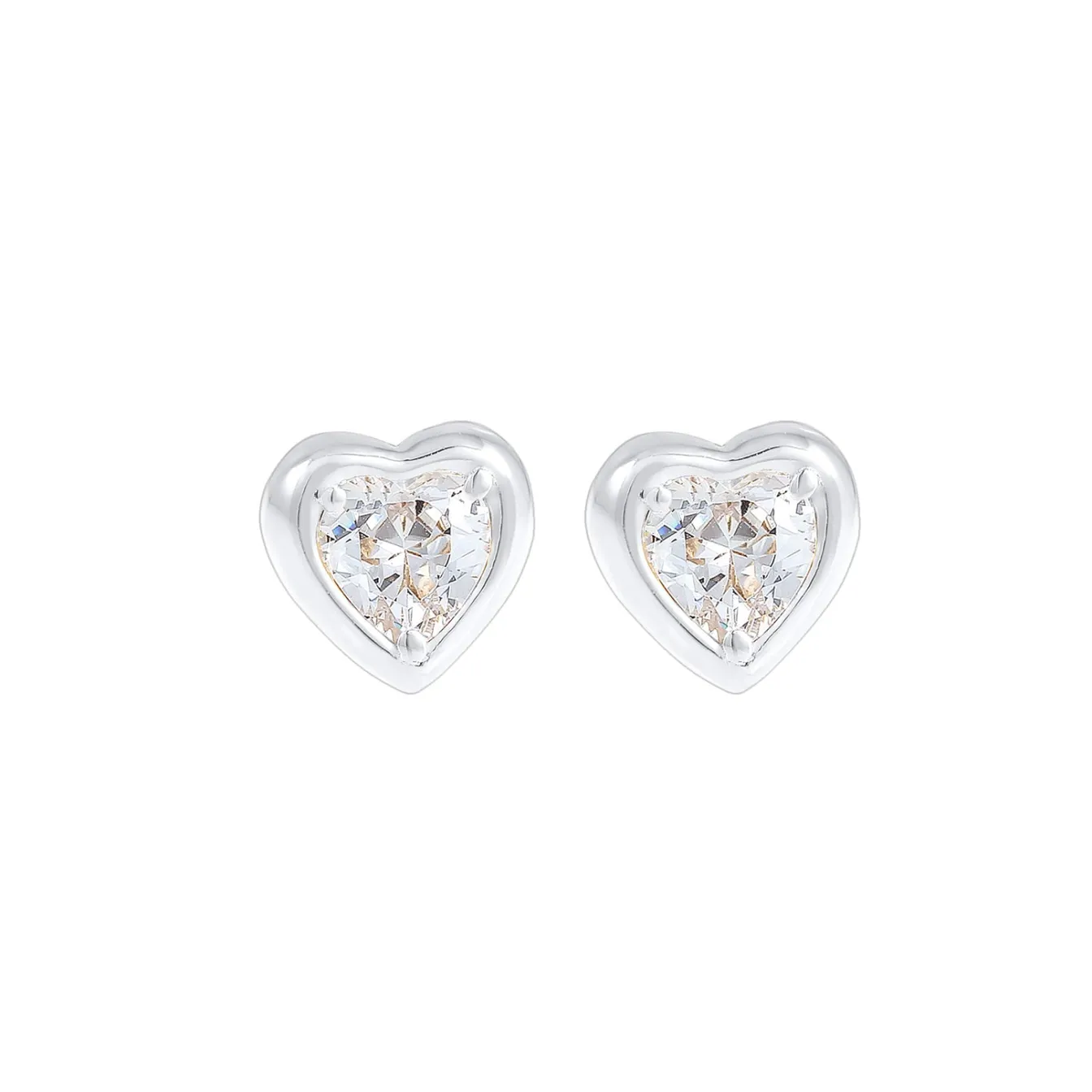 Elli "Ohrstecker Herz | Zirkonia ( Weiß )< Symbol-schmuck|Herz-schmuck
