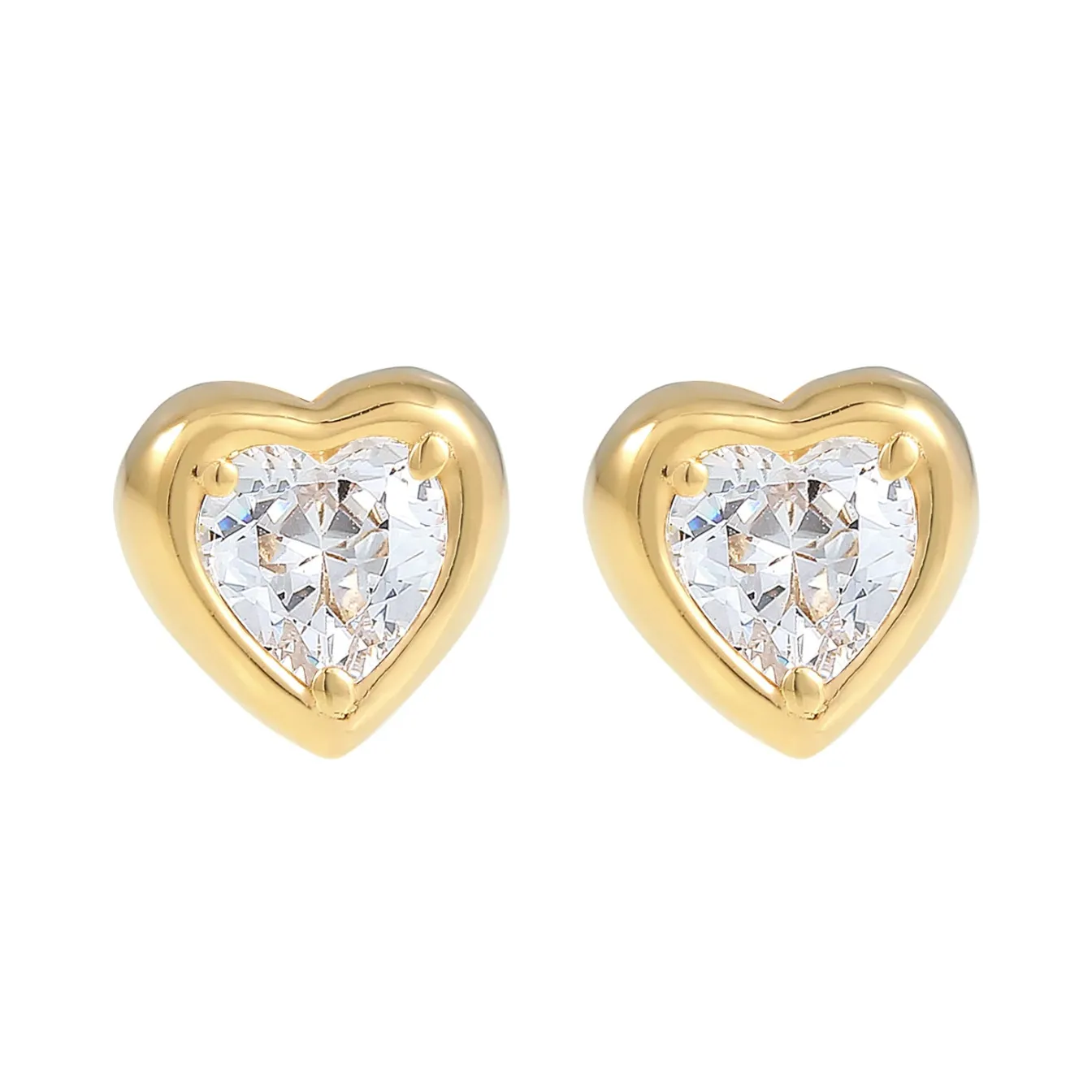 Elli "Ohrstecker Herz | Zirkonia ( Weiß )< Symbol-schmuck|Herz-schmuck