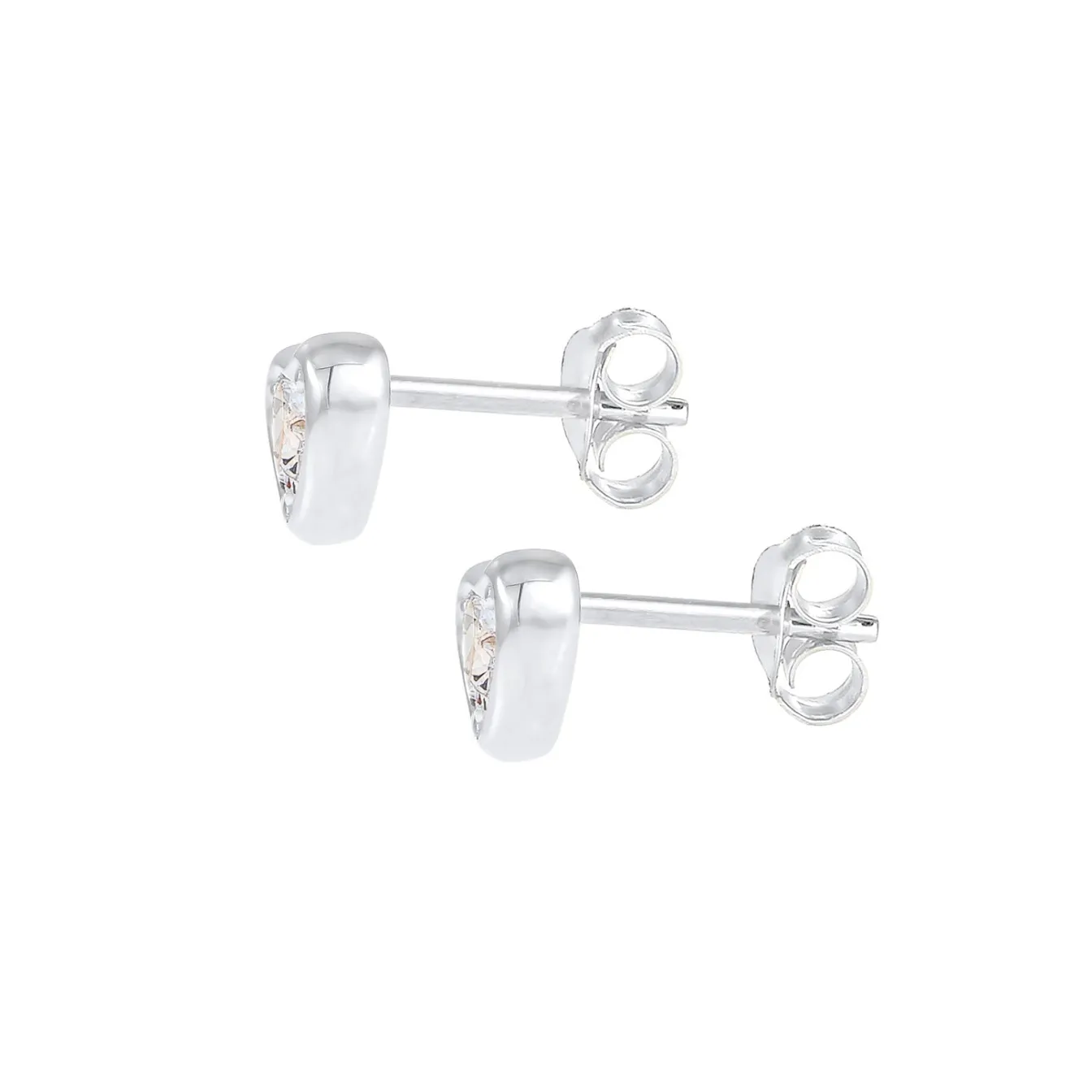 Elli "Ohrstecker Herz | Zirkonia ( Weiß )< Symbol-schmuck|Herz-schmuck