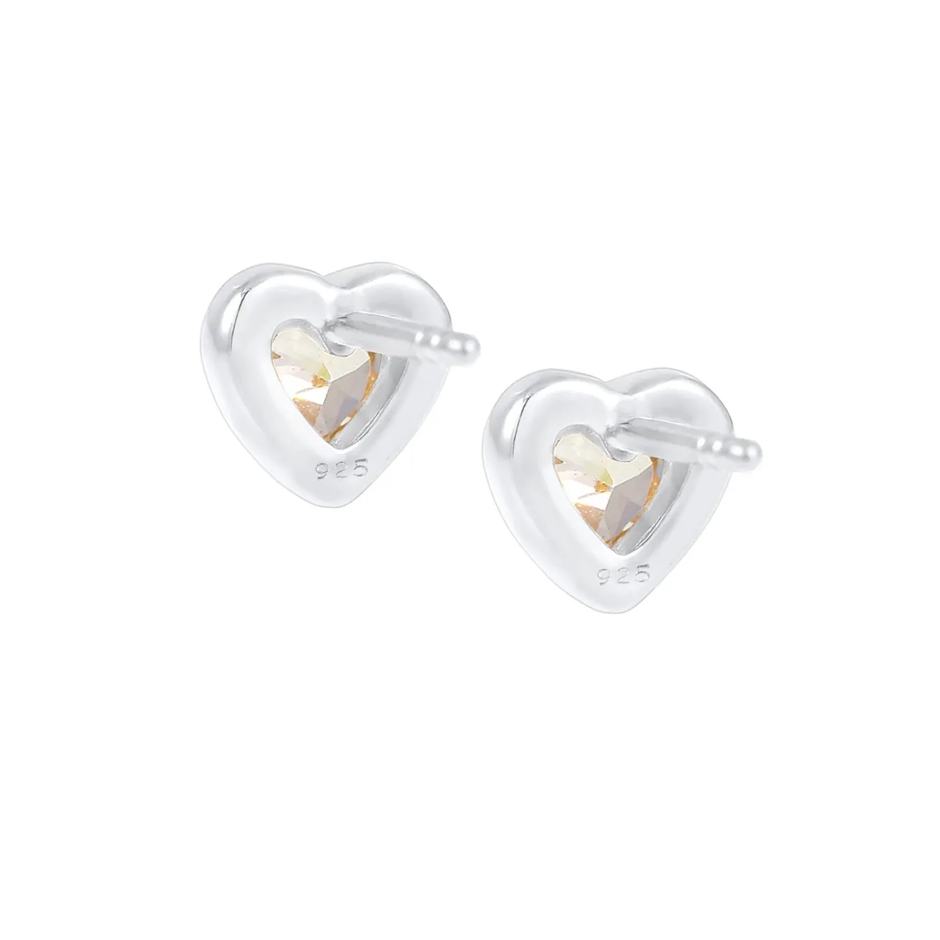 Elli "Ohrstecker Herz | Zirkonia ( Weiß )< Symbol-schmuck|Herz-schmuck