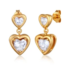 Elli "Ohrstecker Herz | Zirkonia (Weiß)< Symbol-schmuck|Herz-schmuck