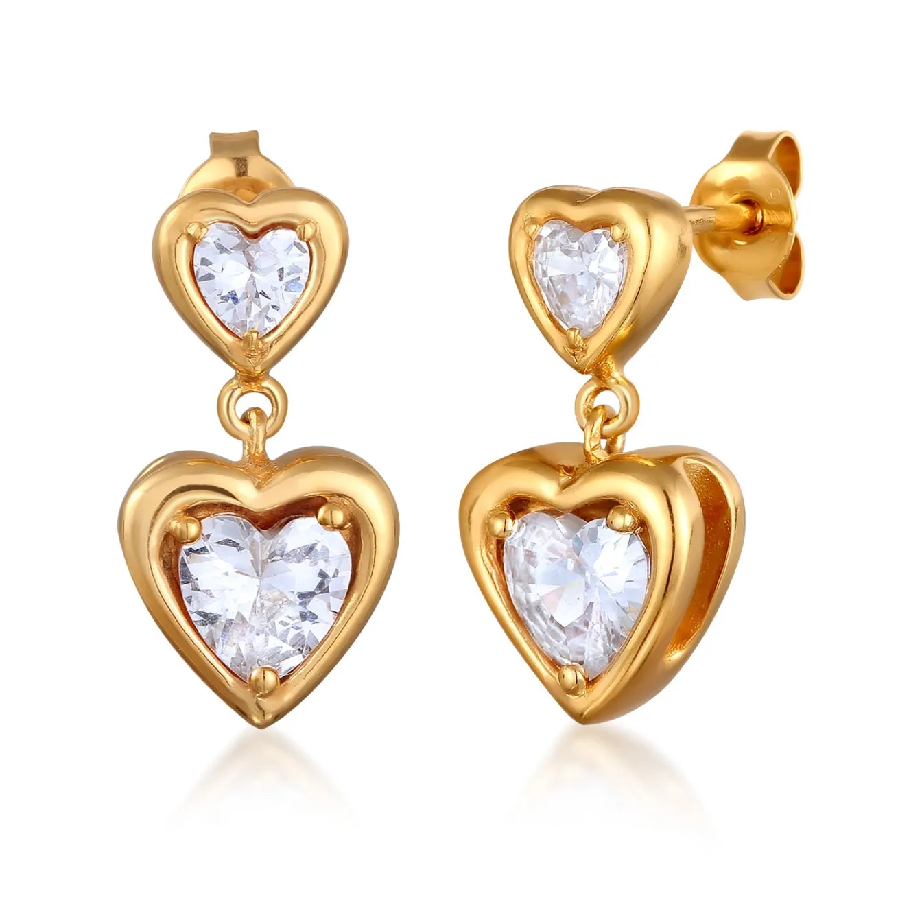 Elli "Ohrstecker Herz | Zirkonia (Weiß)< Symbol-schmuck|Herz-schmuck