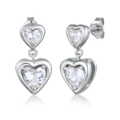 Elli "Ohrstecker Herz | Zirkonia (Weiß)< Symbol-schmuck|Herz-schmuck