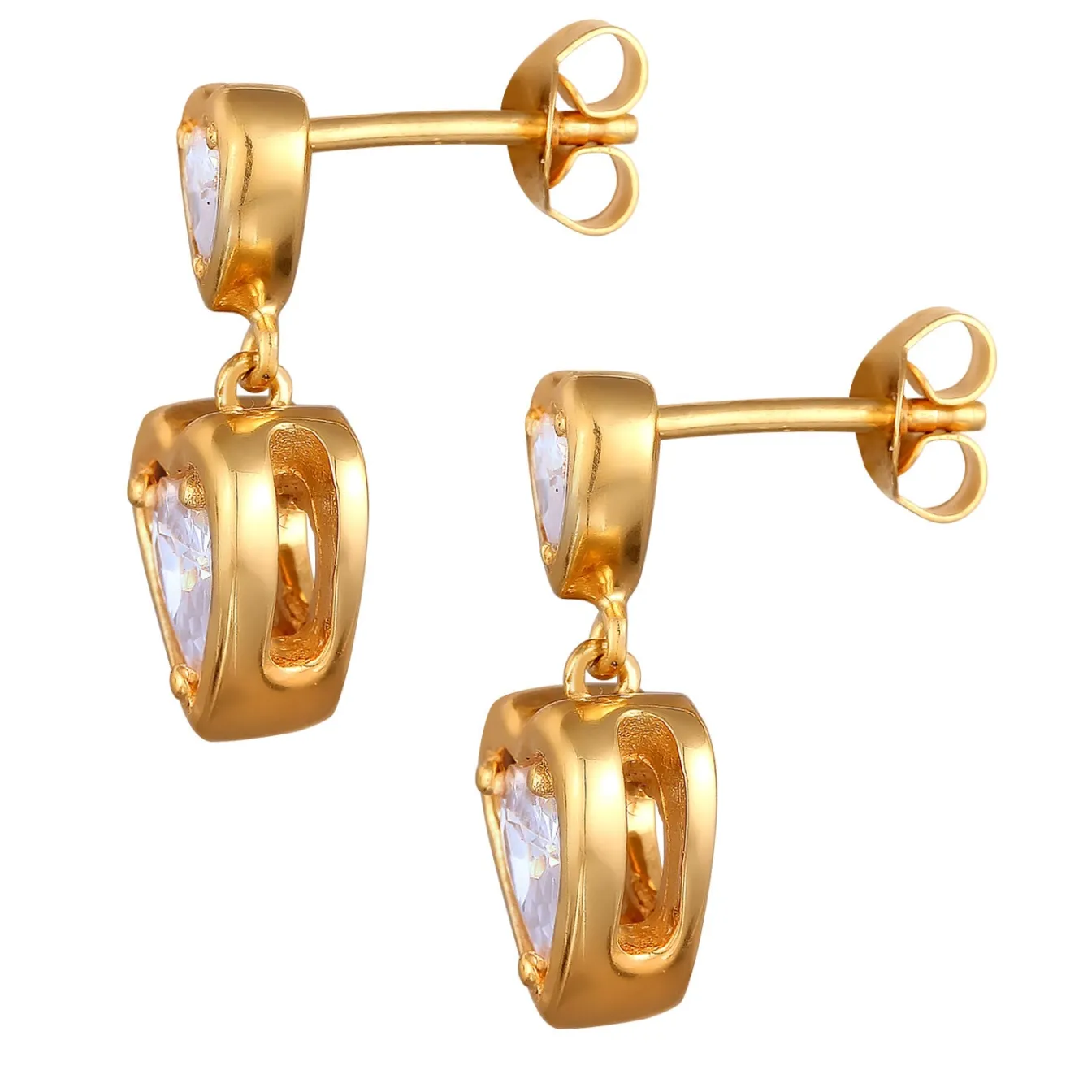 Elli "Ohrstecker Herz | Zirkonia (Weiß)< Symbol-schmuck|Herz-schmuck