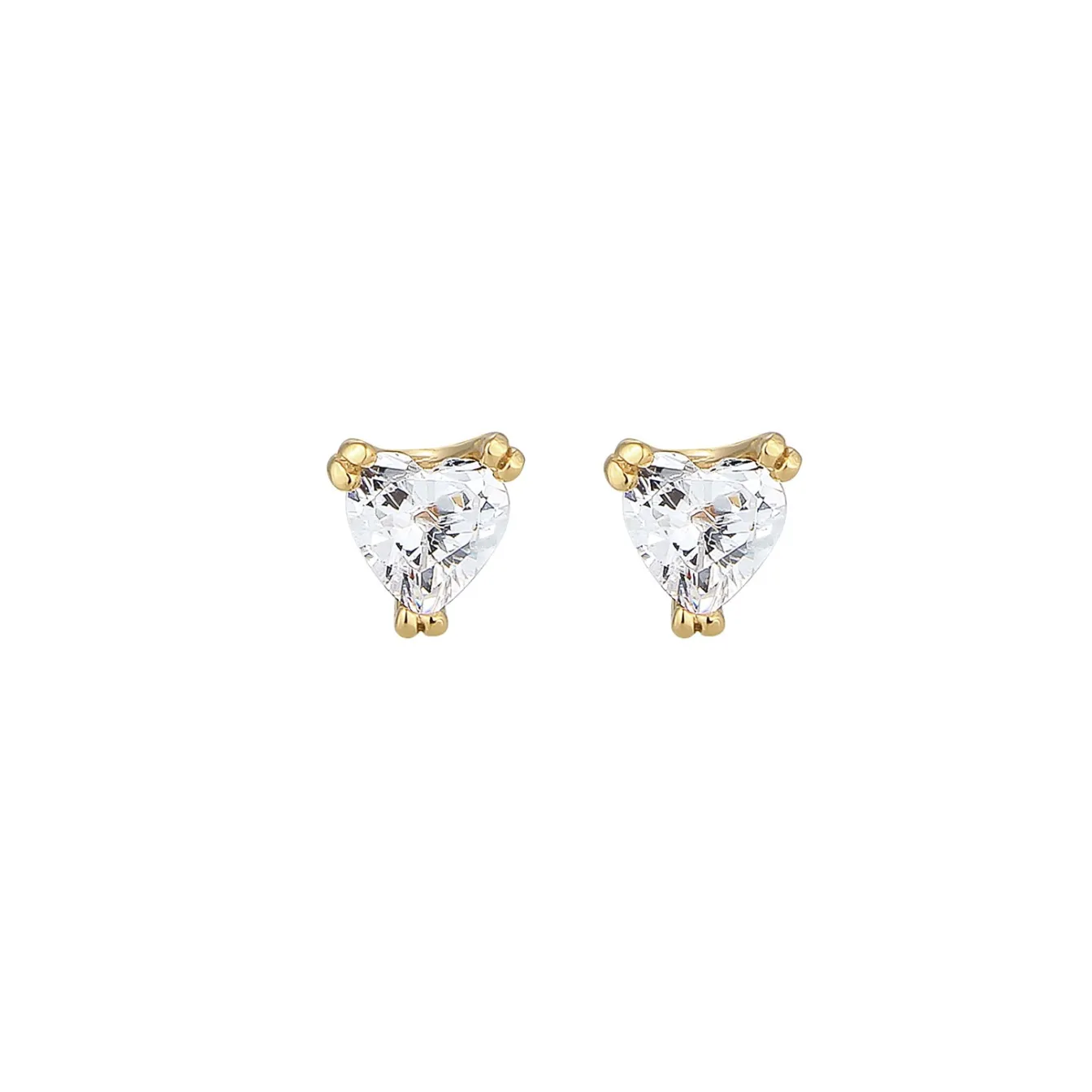 Elli "Ohrstecker Herz | Zirkonia ( Weiß )< Symbol-schmuck|Herz-schmuck