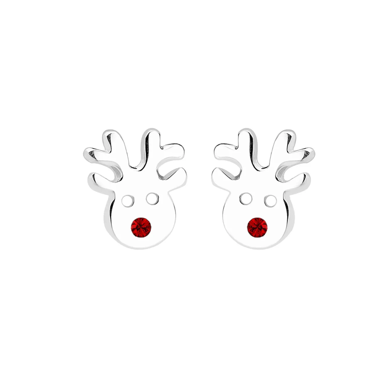 Elli "Ohrstecker Hirsch | Kristall ( Rot )<Kinder Kinderschmuck