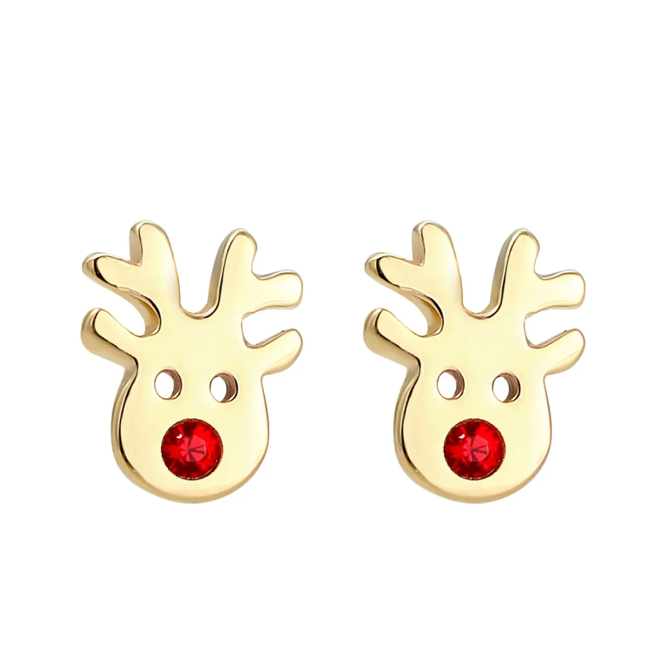 Elli "Ohrstecker Hirsch | Kristall ( Rot )<Kinder Kinderschmuck