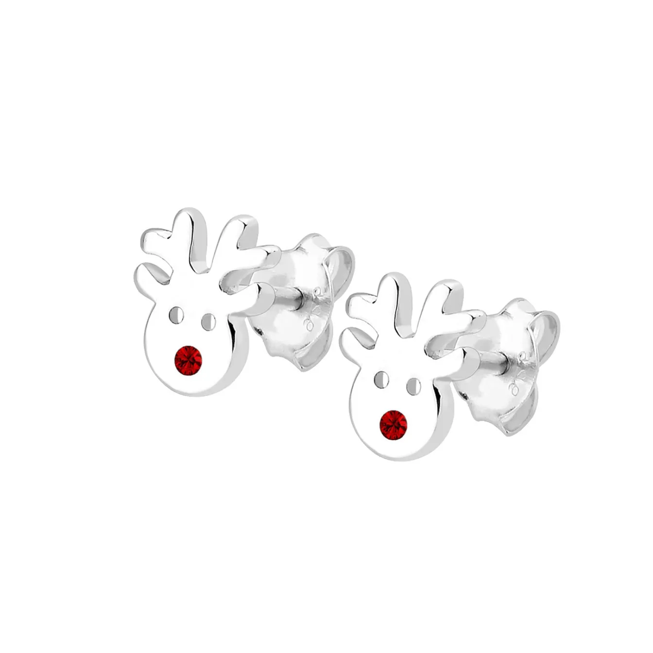 Elli "Ohrstecker Hirsch | Kristall ( Rot )<Kinder Kinderschmuck